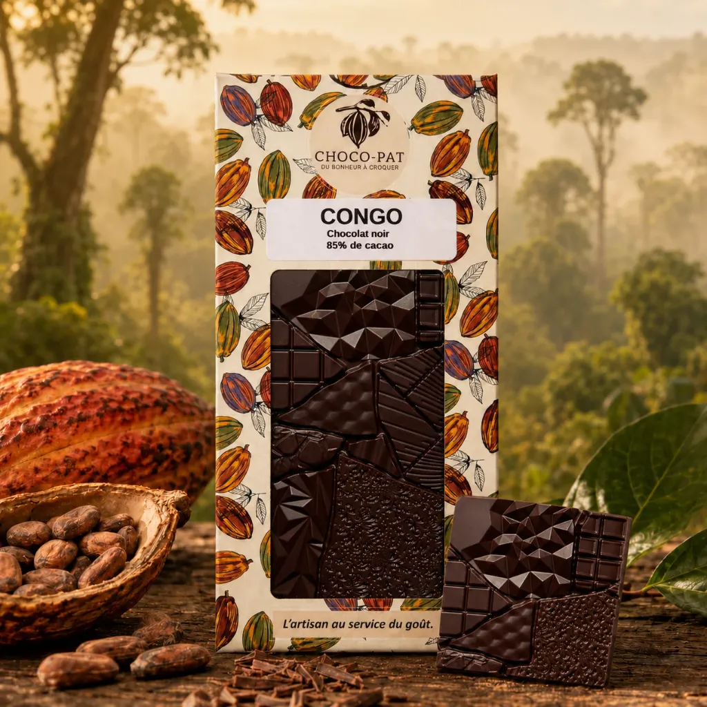 [CHOCO-017] Tablette Congo - Chocolat noir du Congo 85% 