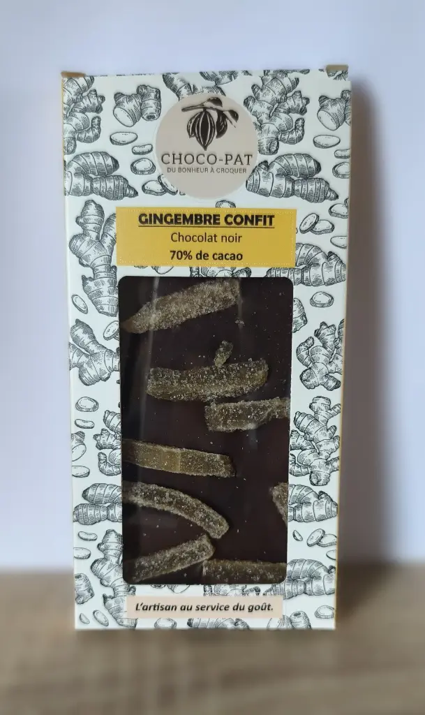 Gingembre confit - Chocolat noir 70%