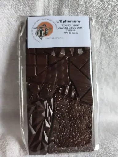 Tablette l'Ephémère   - Chocolat au poivre de Timut.